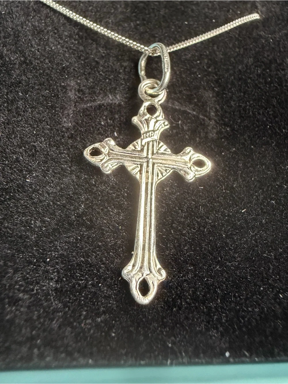 925 Sterling Silver Cross Necklace with Curb Chain